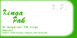 kinga pak business card